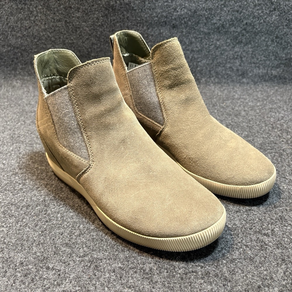 Sorel Womens Size 9.5 Out N About Slip-On Wedge Bootie Green Ceramic Color